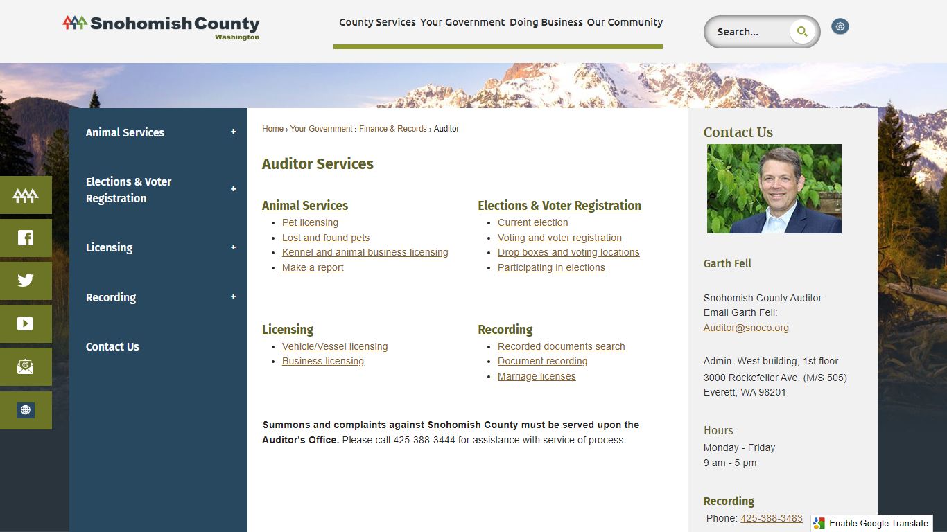 Auditor Services | Snohomish County, WA - Official Website